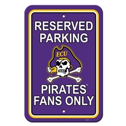 East Carolina Pirates - 12" X 18" Plastic Parking Sign 