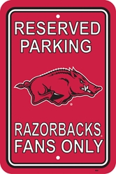 Arkansas Razorbacks - 12" X 18" Plastic Parking Sign 