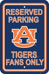 Auburn Tigers - 12" X 18" Plastic Parking Sign 