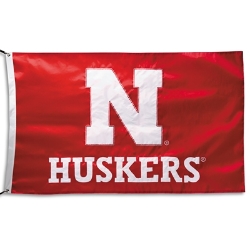Nebraska Cornhuskers - 2-sided Nylon Applique 3 Ft x 5 Ft Flag w/ grommets 