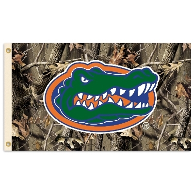 Florida Gators - 3 Ft. X 5 Ft. Flag W/Grommets - Realtree Camo Background 