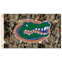 Florida Gators - 3 Ft. X 5 Ft. Flag W/Grommets - Realtree Camo Background 