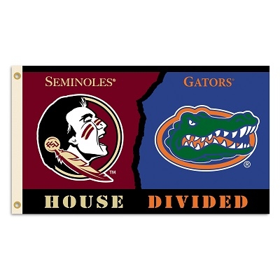 Florida - Florida St. - 3 Ft. X 5 Ft. Flag W/Grommets - Rivalry House Divided 