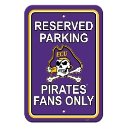East Carolina Pirates - 12" X 18" Plastic Parking Sign 