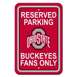 Ohio State Buckeyes - 12" X 18" Plastic Parking Sign 