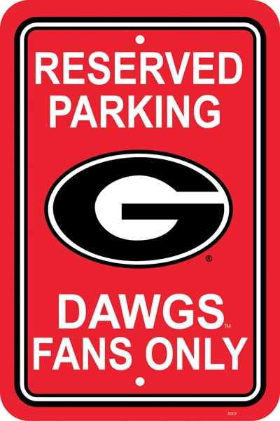 Georgia Bulldogs - 12" X 18" Plastic Parking Sign 