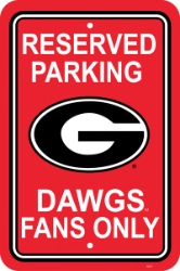 Georgia Bulldogs - 12" X 18" Plastic Parking Sign 