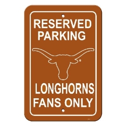 Texas Longhorns - 12" X 18" Plastic Parking Sign 