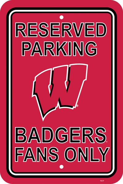 Wisconsin Badgers - 12" X 18" Plastic Parking Sign 