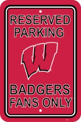 Wisconsin Badgers - 12" X 18" Plastic Parking Sign 