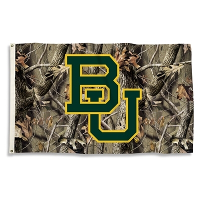 Baylor Bears - 3 Ft. X 5 Ft. Flag W/Grommets - Realtree Camo Background 