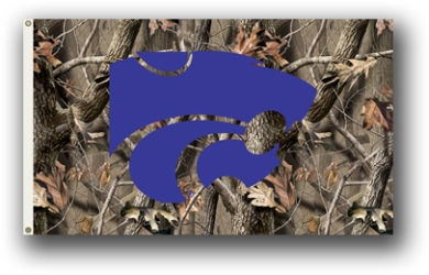 Kansas State Wildcats  - 3 Ft. X 5 Ft. Flag W/Grommets - Realtree Camo Background 