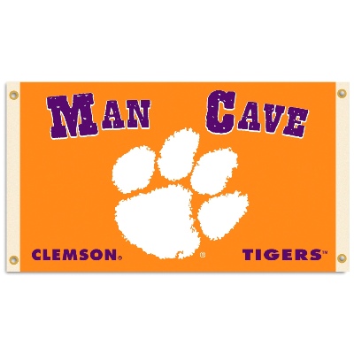Clemson Tigers - Man Cave 3 Ft. X 5 Ft. Flag W/ 4 Grommets 