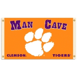 Clemson Tigers - Man Cave 3 Ft. X 5 Ft. Flag W/ 4 Grommets 